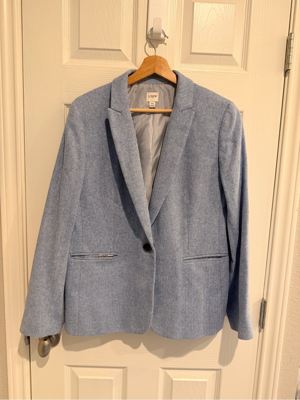 J. Crew Factory Light Blue Single-Button Blazer